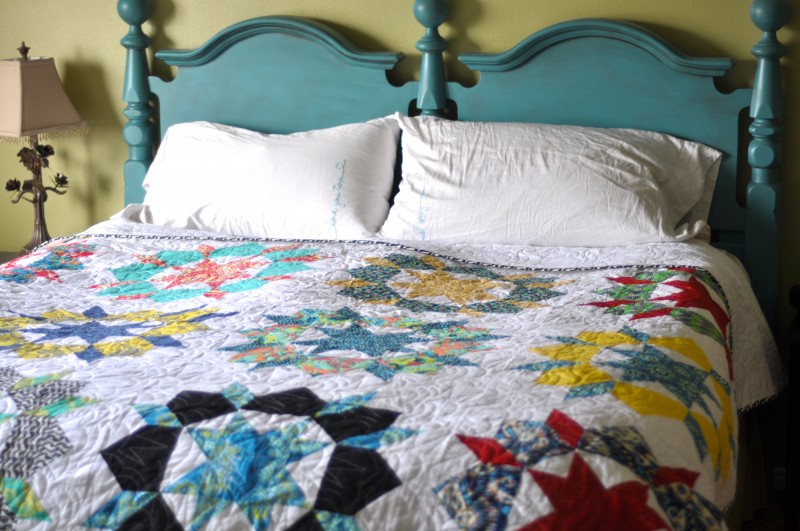 Swoon Quilt on the bed