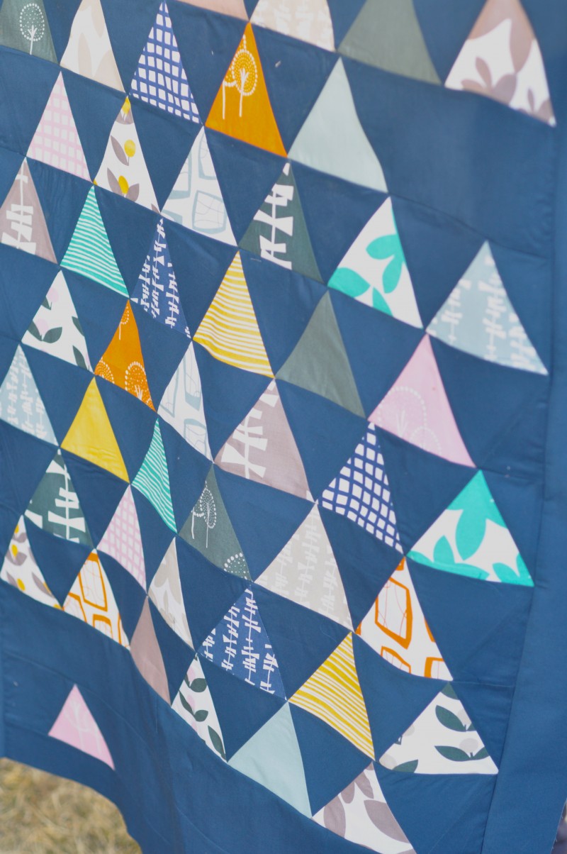 Glimma Triangles on Navy Blue